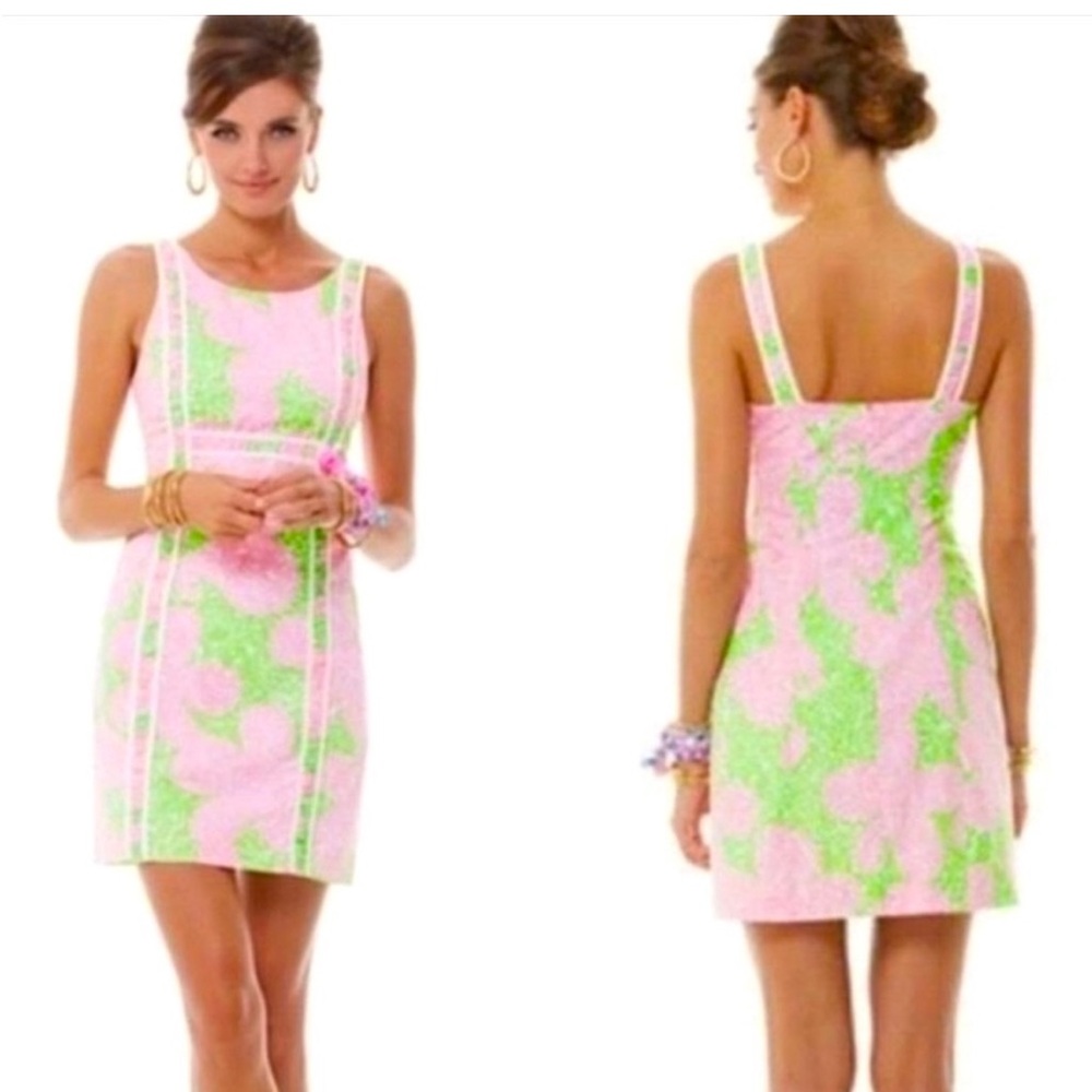 Lilly Pulitzer FRYER SHIFT DRESS Limeade Cheat Ya Size 4